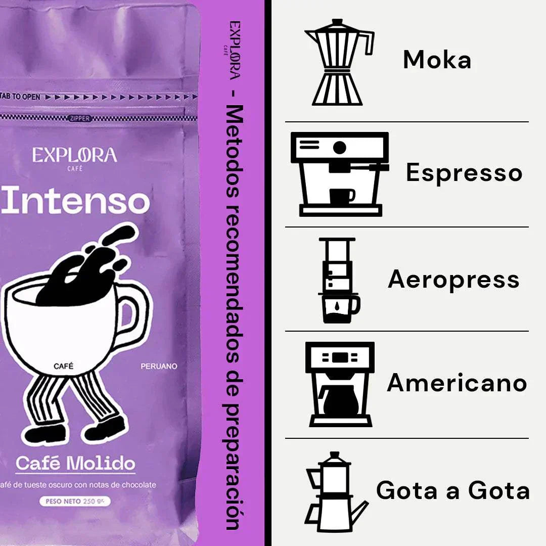 Pack Explora Degustación de cafe molido de especialidad: Intenso, Gold, y Dark Roast.