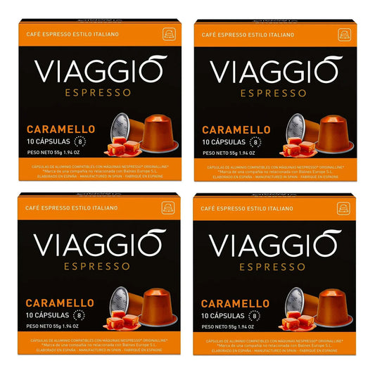 Pack de cápsulas de café Viaggio Caramel, compatible con Nespresso®.