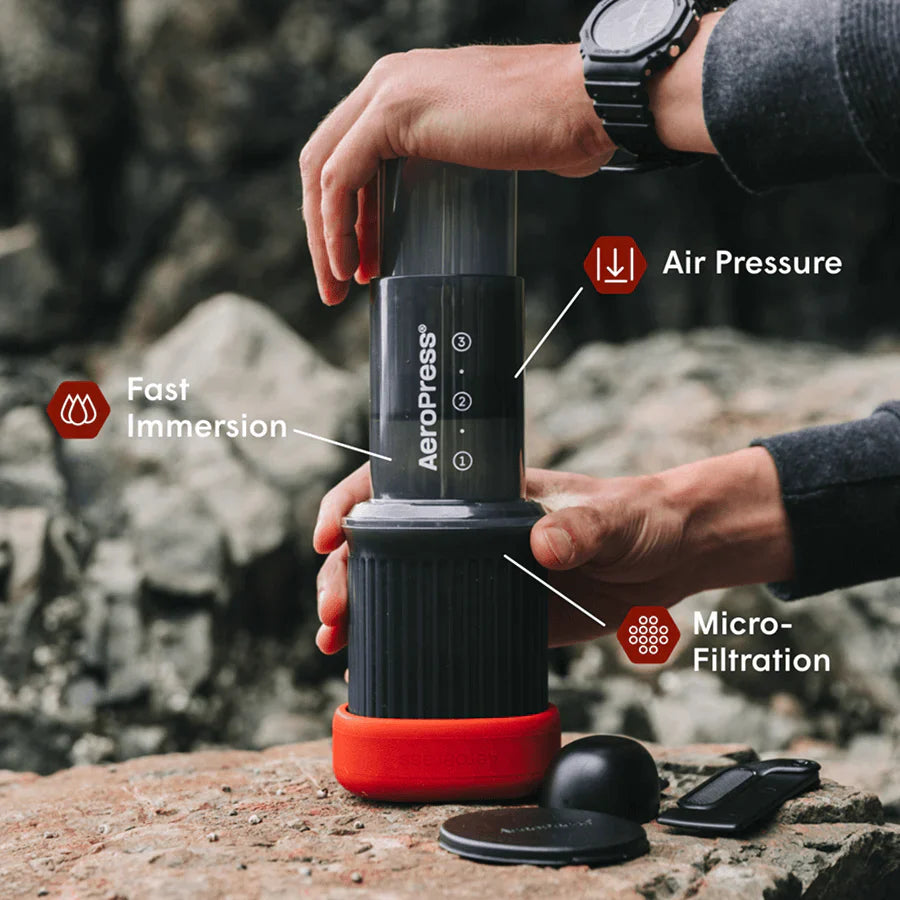 Compact AeroPress Go coffee maker for travel and versatile brewing