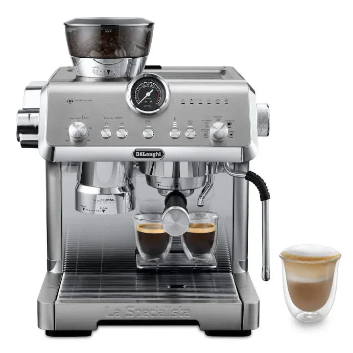 De’Longhi La Specialista Opera semiautomatic espresso machine with integrated grinder and steam wand for professional home barista experience