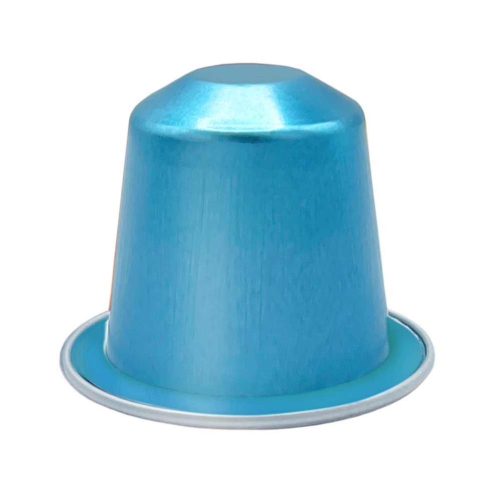 Cápsula de café Viaggio Decaf azul compatible con Nespresso, descafeinado suave y aromático de intensidad 7.