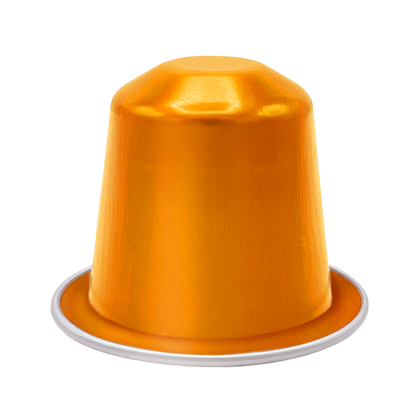 Viaggio Ristretto Nespresso-compatible coffee capsule in bright orange with intense espresso flavor and creamy body