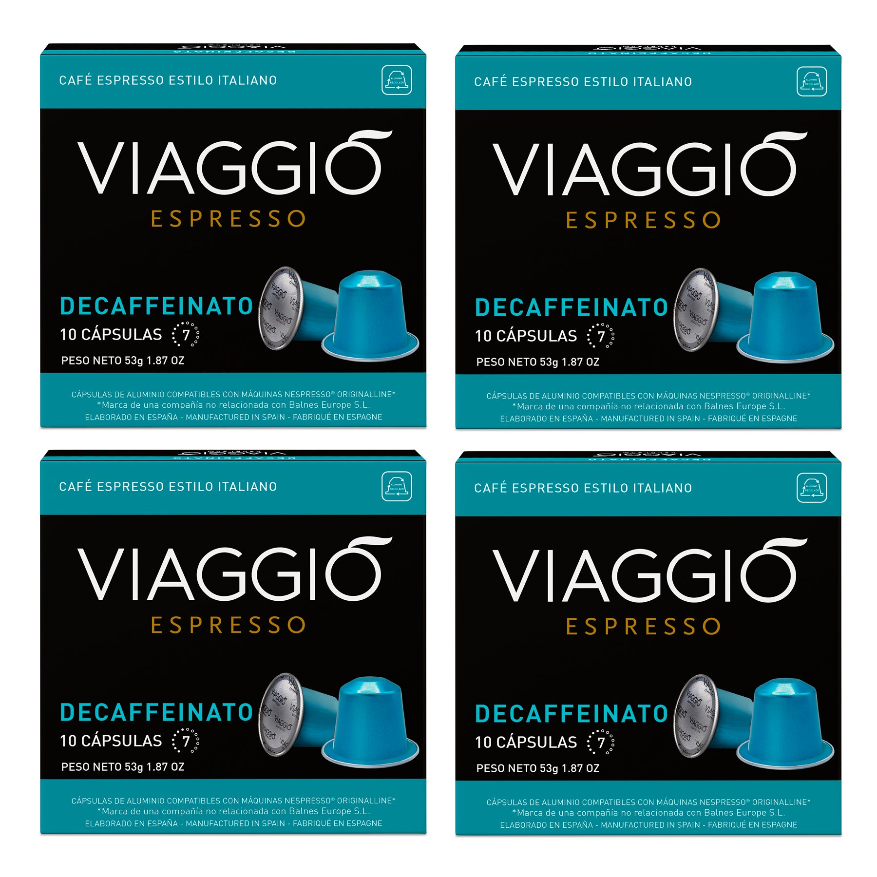 Viaggio Espresso | Pack Decaffeinato - Cápsulas compatibles con Nespresso®