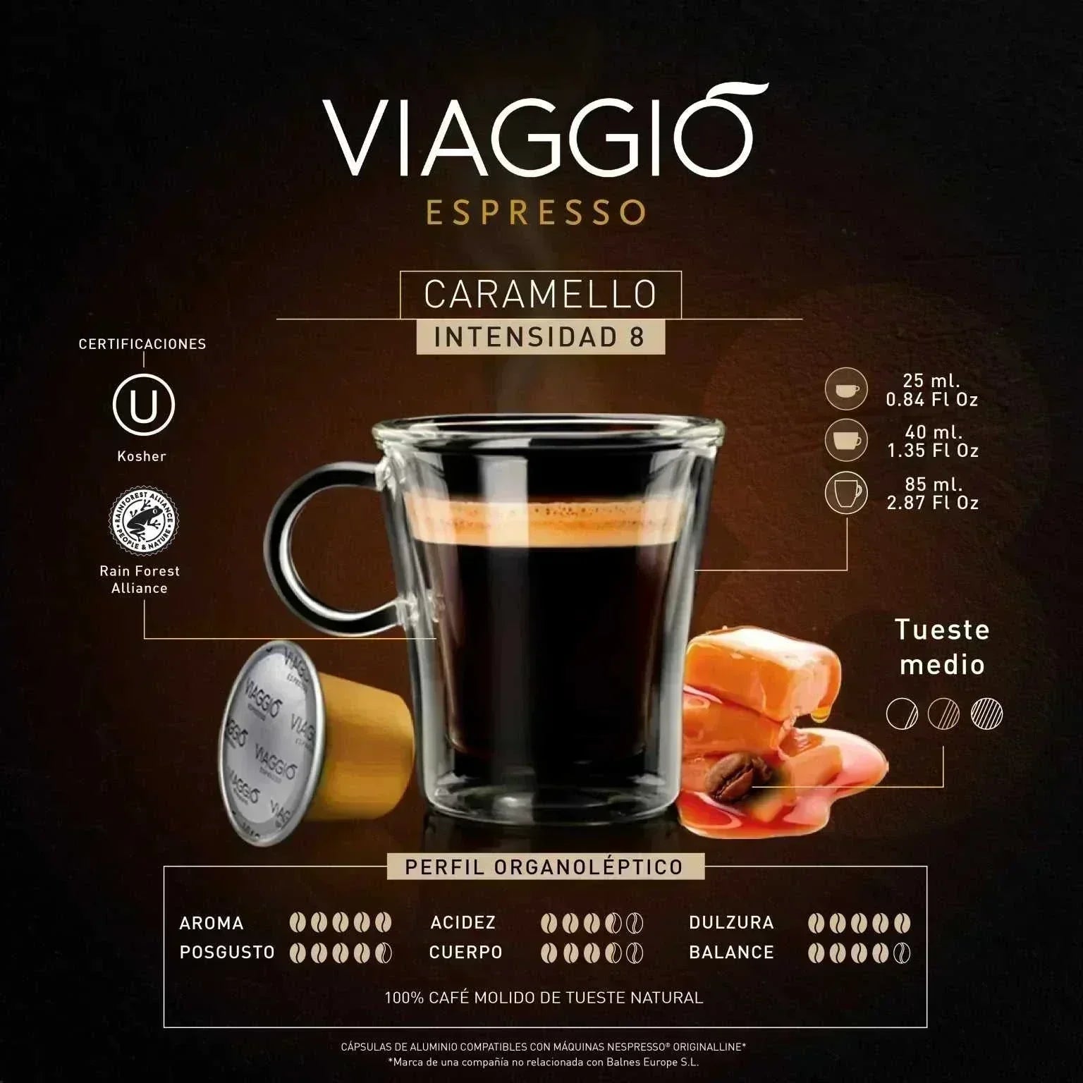 Cápsulas de Café compatibles con Nespresso®-Pack de 90-caramel