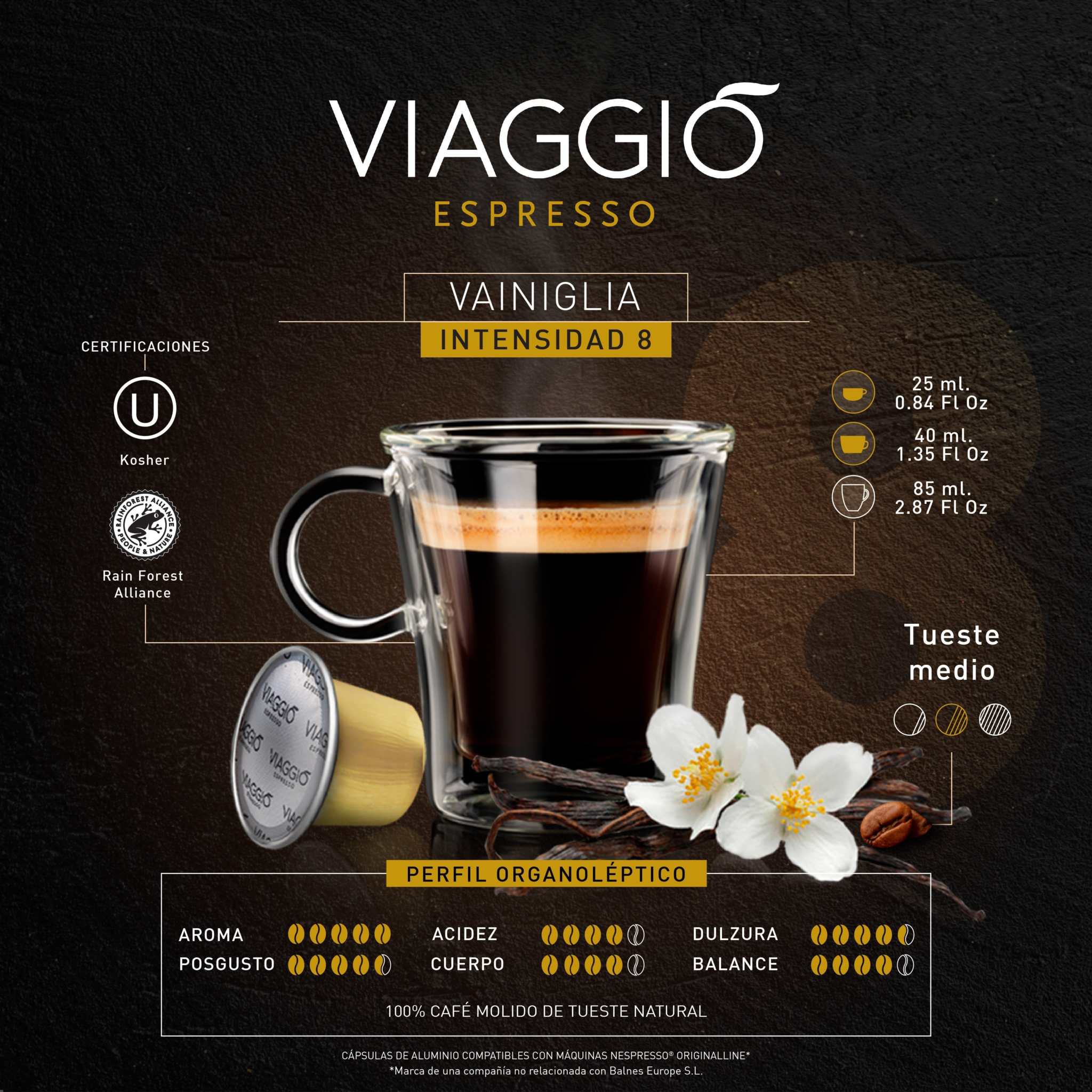 Cápsulas de Café compatibles con Nespresso®-Pack de 90-vainilla